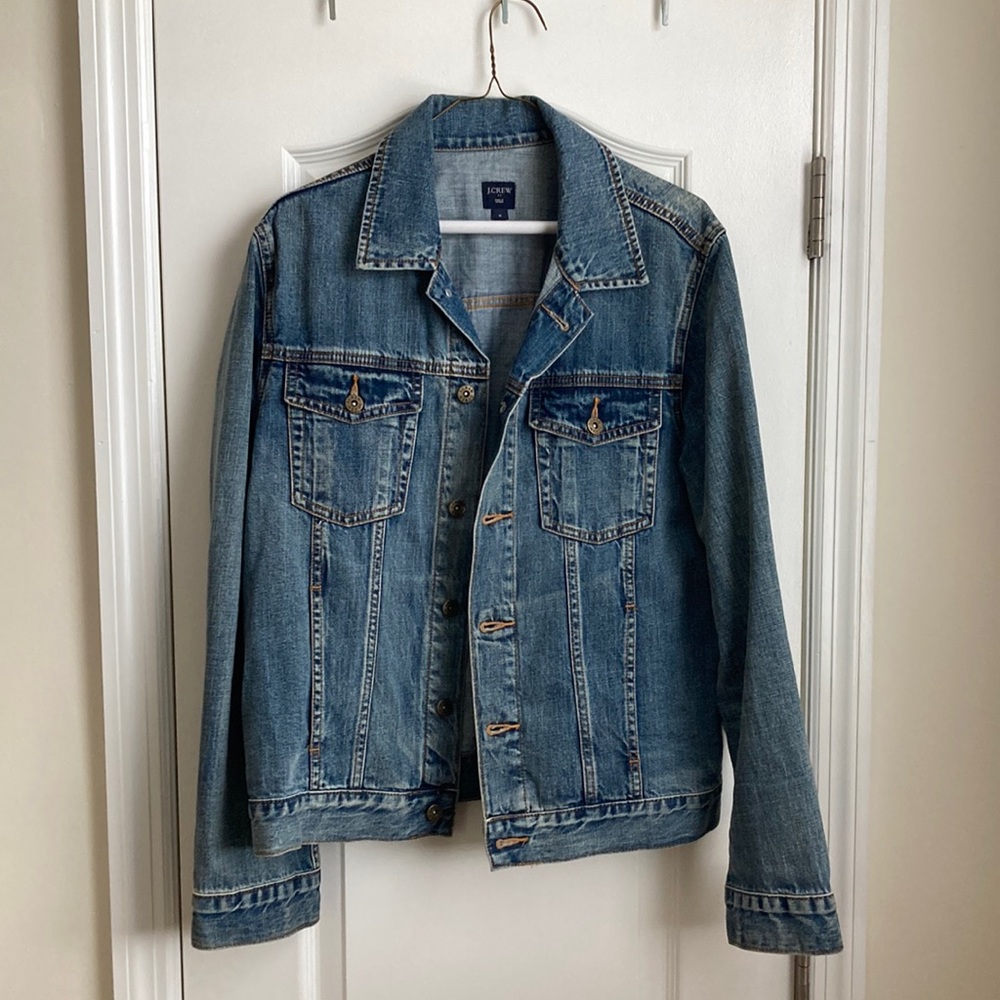 J Crew light blue denim jacket in mens medium.